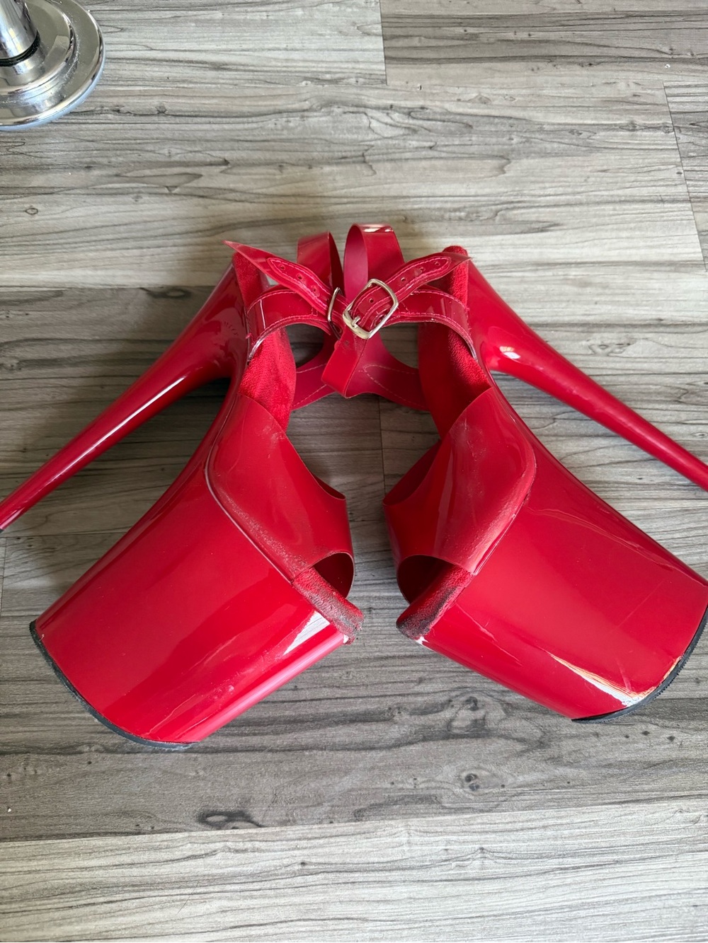 Pleaser Red Platform Stiletto Sandals